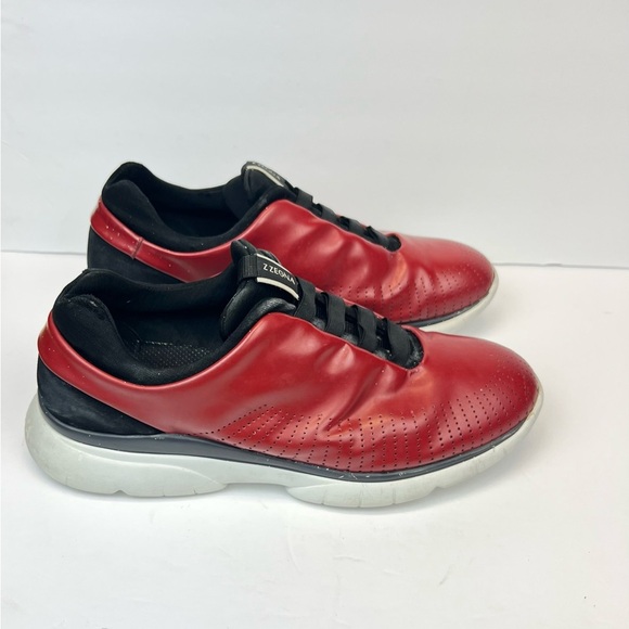 Z Zegna Red and Black Sneakers Sleek Design Men’s Size 12 - Picture 1 of 11